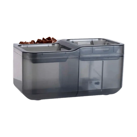 Fuente de Agua para Gatos Traslucida y Comedero Doble 1.5 lts