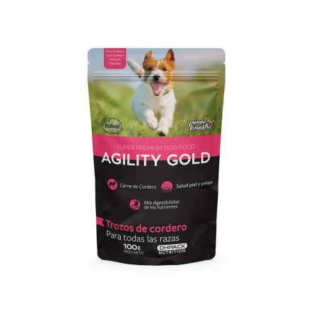 Alimento Humedo Para Perro Agility Gold Trozos de Cordero 100g