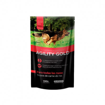 Alimento Humedo Para Perro Agility Gold Trozos De Carne de Res 100g