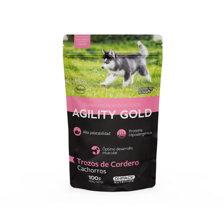 Agility Gold Pouch Para Cachorros Trozos de Cordero 100gr