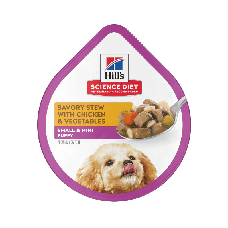 Bandejas de Estofado con Pollo y Vegetales Hills Cachorro
