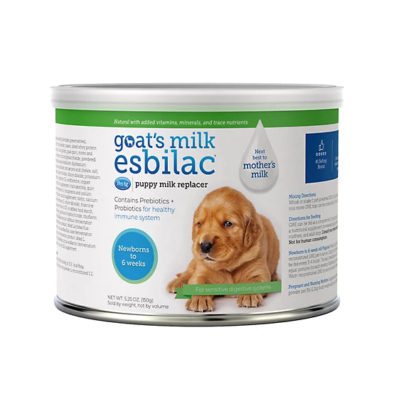 Suplemento de leche para perros Esbilac Goat’s Milk – Nutrición completa para cachorros huérfanos 150g