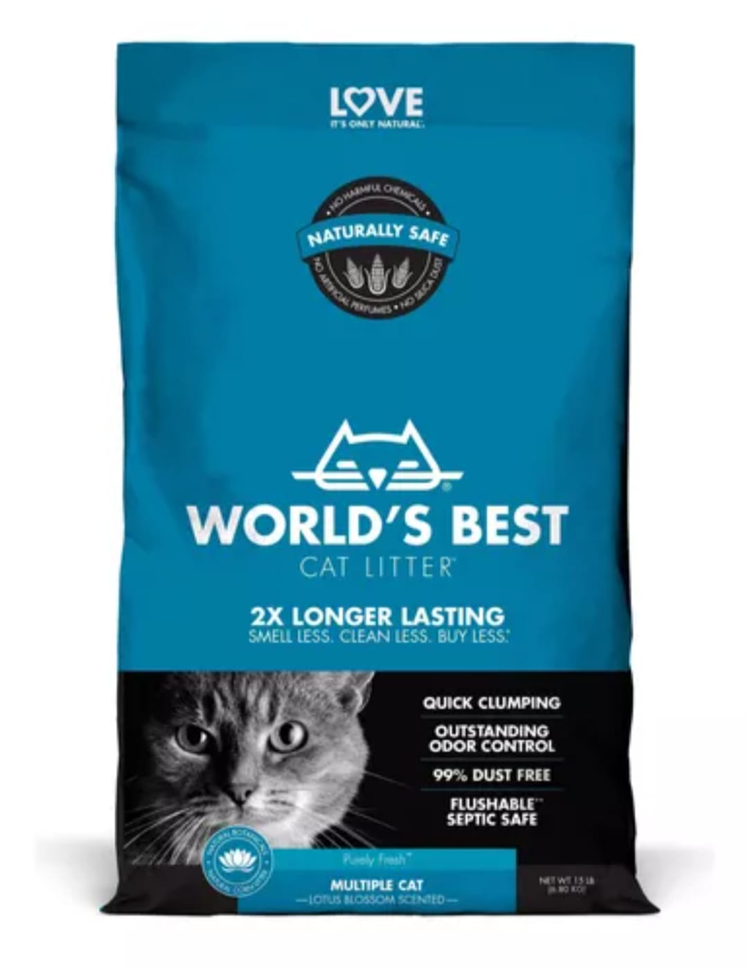 Arena Para Gatos World's Best  Con Aroma A Flor De Loto 6.8Kg