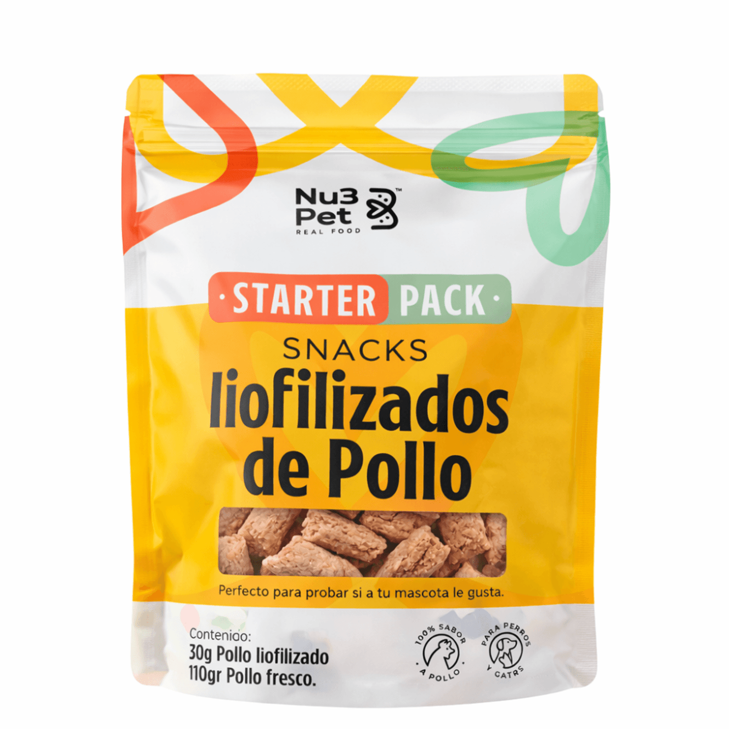 Snack Pollo Liofilizado Starter Pack para Mascotas Nu3pet - Nu3Pets 30 g