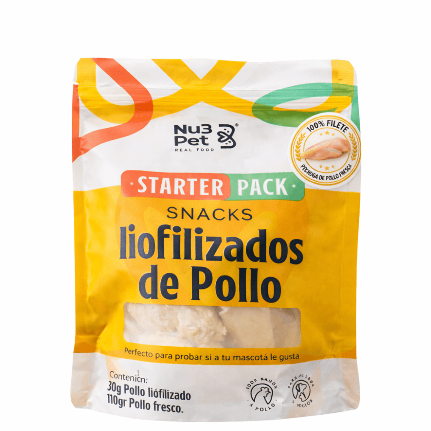 Snack Pollo Liofilizado Filete Pechuga para Mascotas Nu3pet - Nu3Pets 30 g
