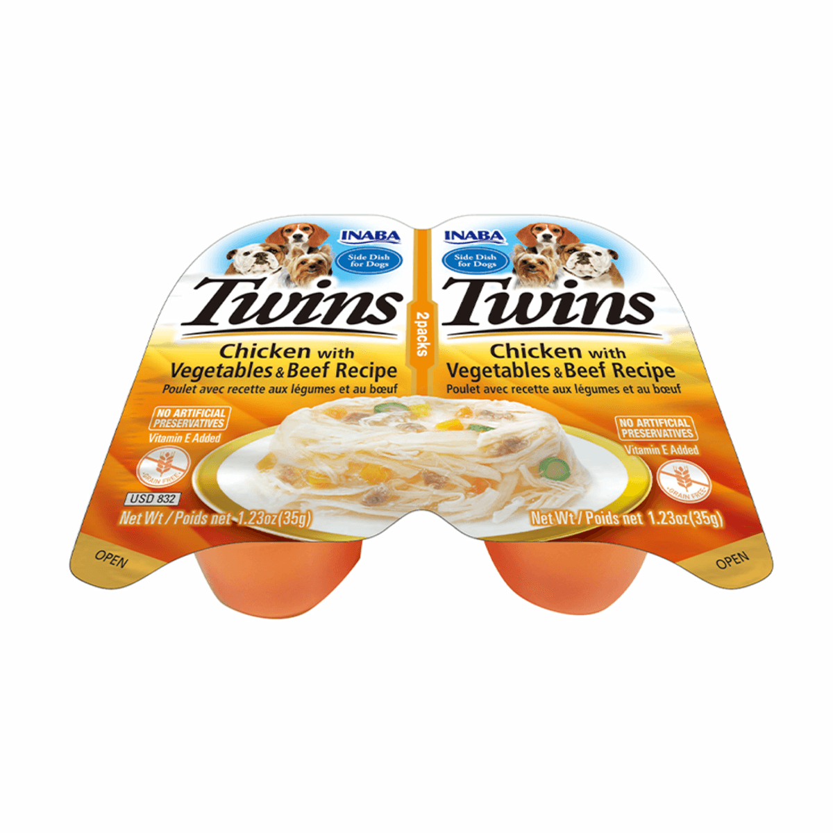 Snack Dog Twins Pollo Vegetales y Carne para Perro Inaba 2 x 35 g