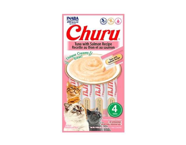 Churu Puré Cremoso Para Gato Sabor Salmon x 4 Unidades