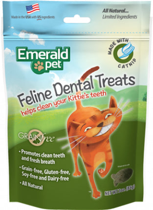 Snack Emerald Pet Feline Dental Treats - Catnip