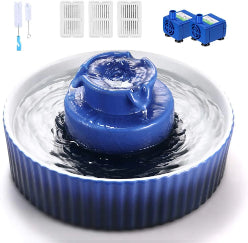 Fuente De Agua De Porcelana Para Perros o Gatos Azul