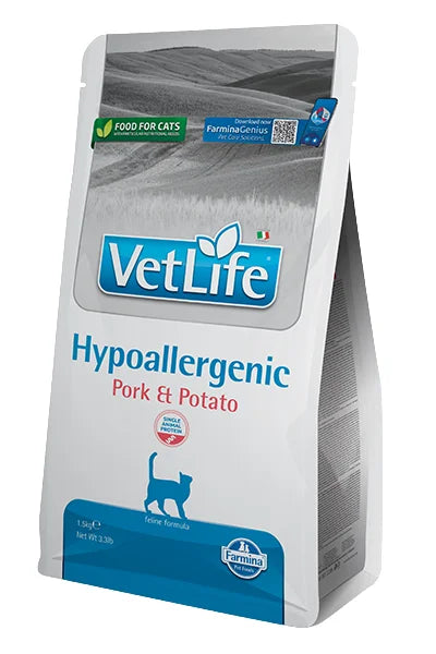 Alimento VetLife Hipoalergenico Cerdo y Papa para Gato