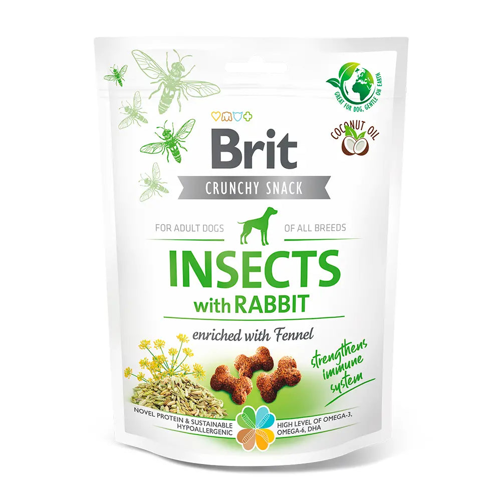 Brit Snack Crujiente Insectos con Conejo 200gr