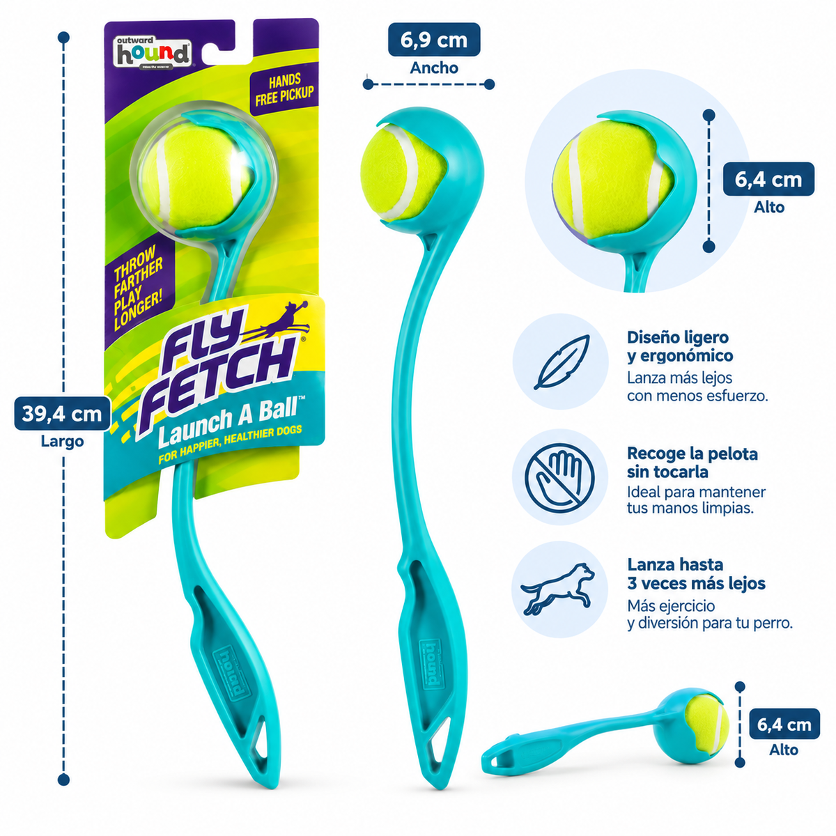 Lanzador de Pelotas para Perros Outward Hound Fly Fetch