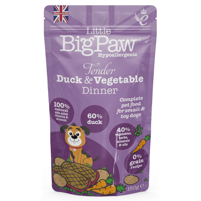 Comida Húmeda para perro Little Big Paw Pato y Verduras 150 Grs