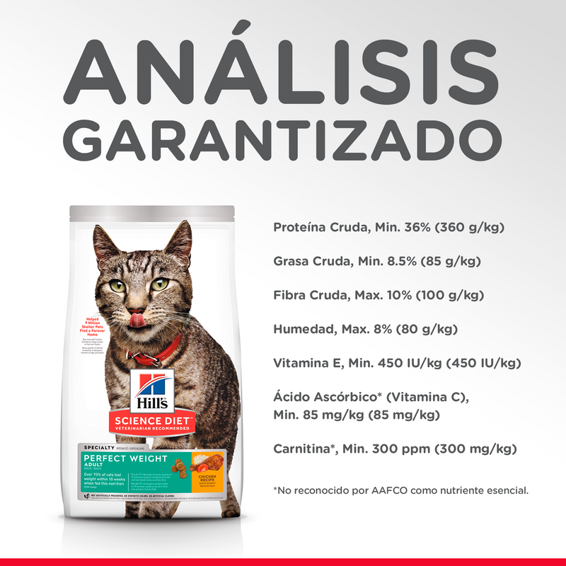 Comida Para Gato Hills Adulto Peso Perfecto Pollo