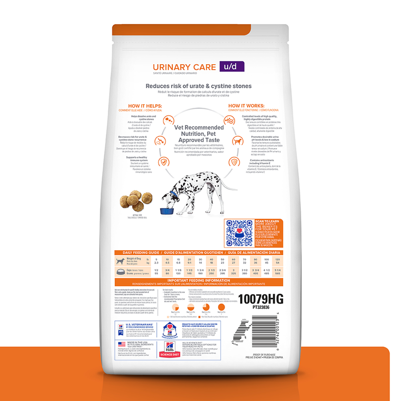 Comida Para Perro Hills Prescription Diet Urinary Care Urolitiasis U/D Pollo 3.85kg