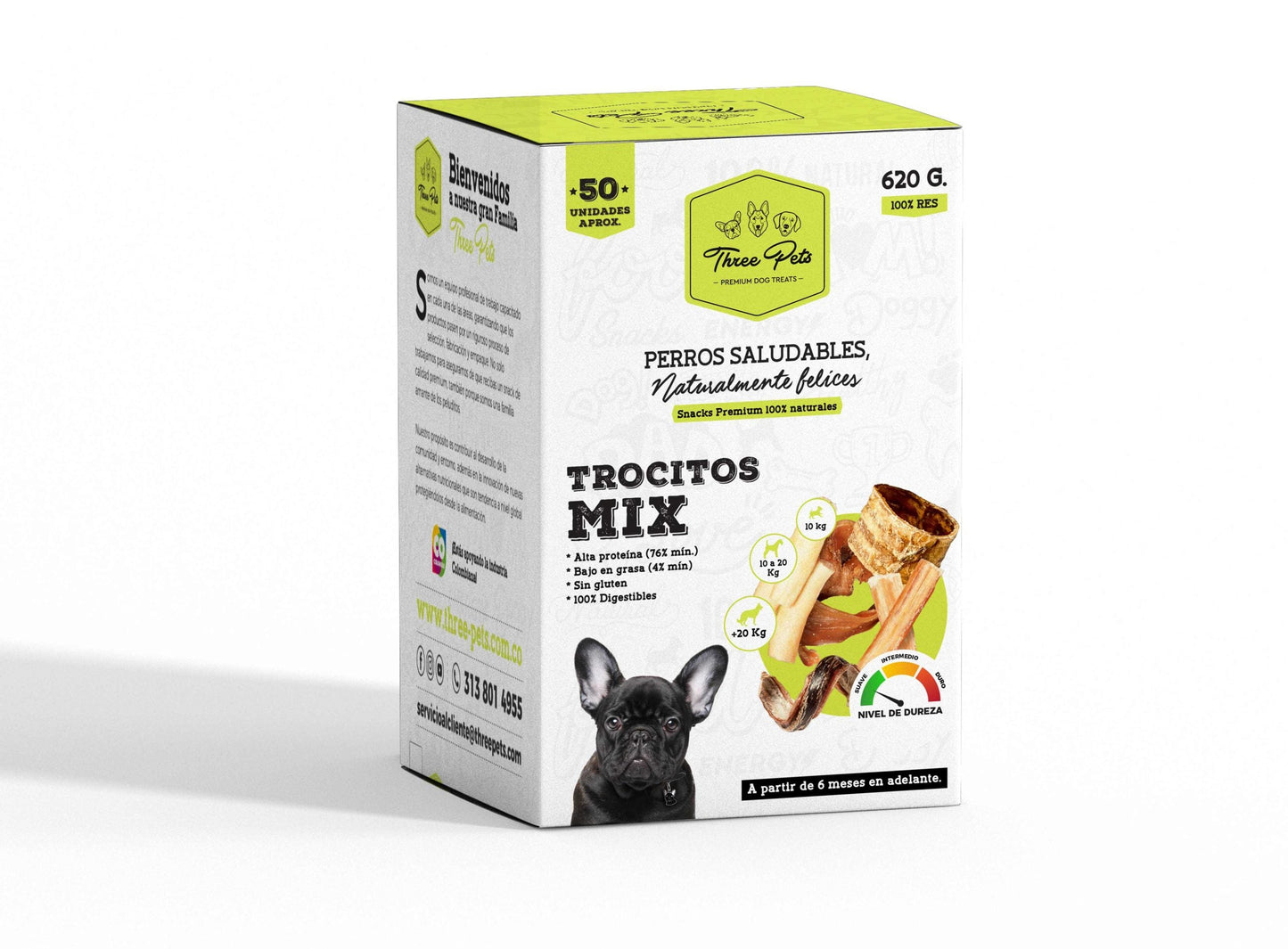 Snack Para Perros Three Pets Trocitos Mix 620G