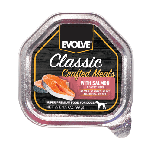 Alimento Humedo Evolve Classic Bandeja Sabor a Salmon 99 Grs