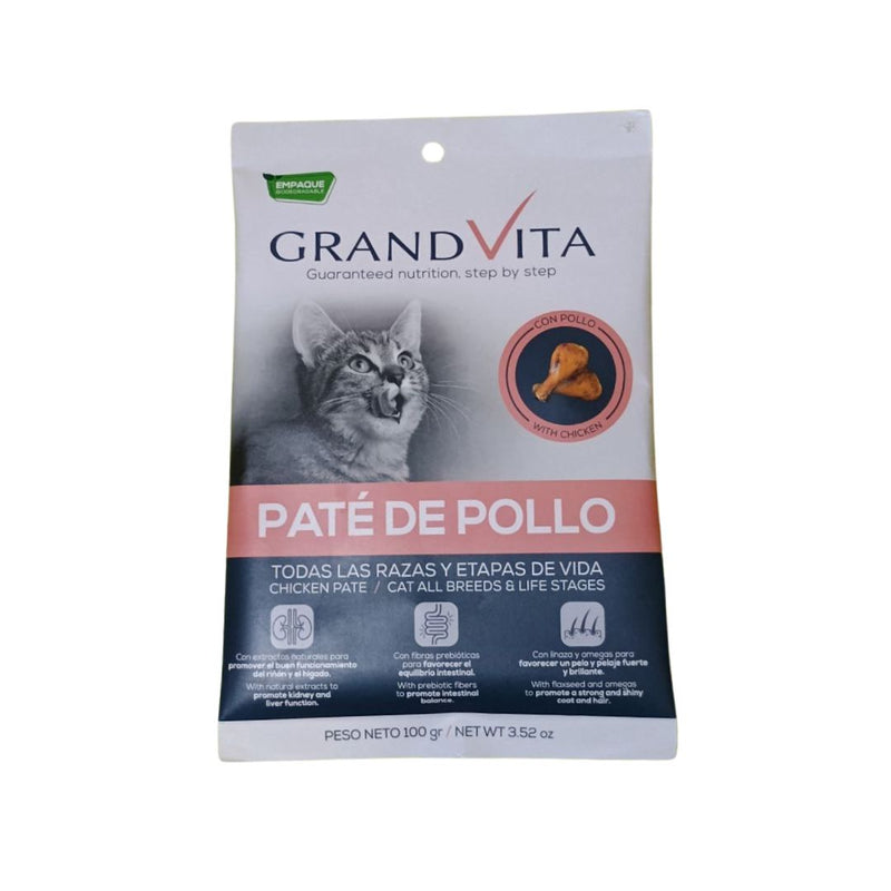 Comida Húmeda para gato Grand Vita paté Pollo 100 Gr