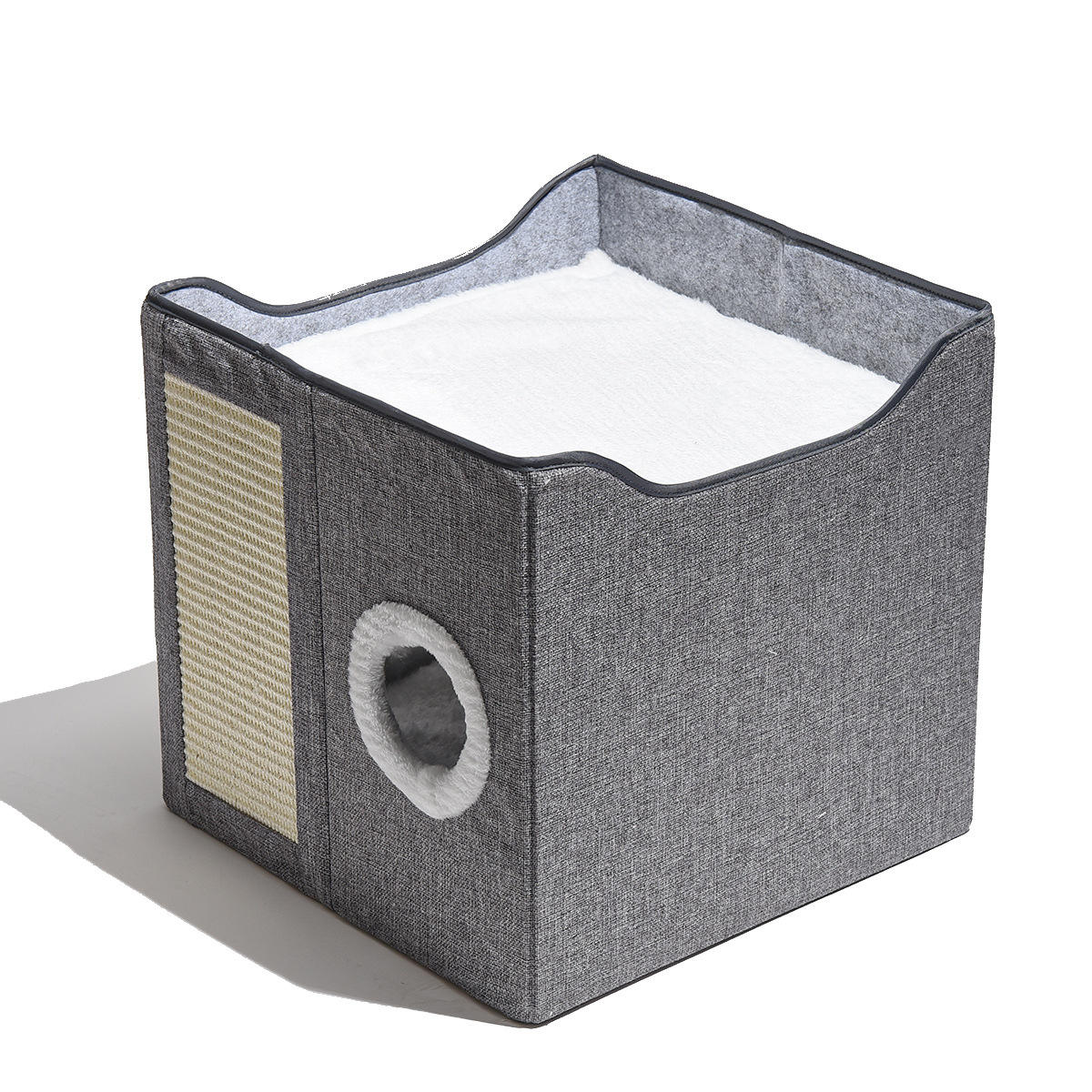 Cama plegable con rascador colgante para gatos