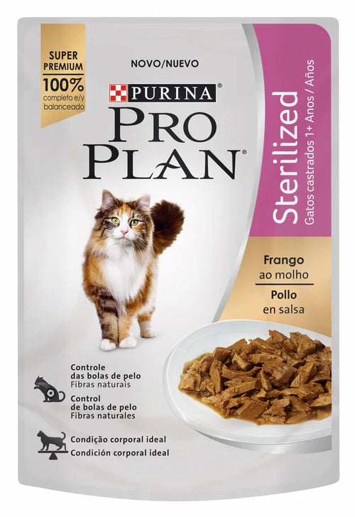 Alimento Humedo Proplan para Gato Esterilizado Pollo en Salsa 85 Grs