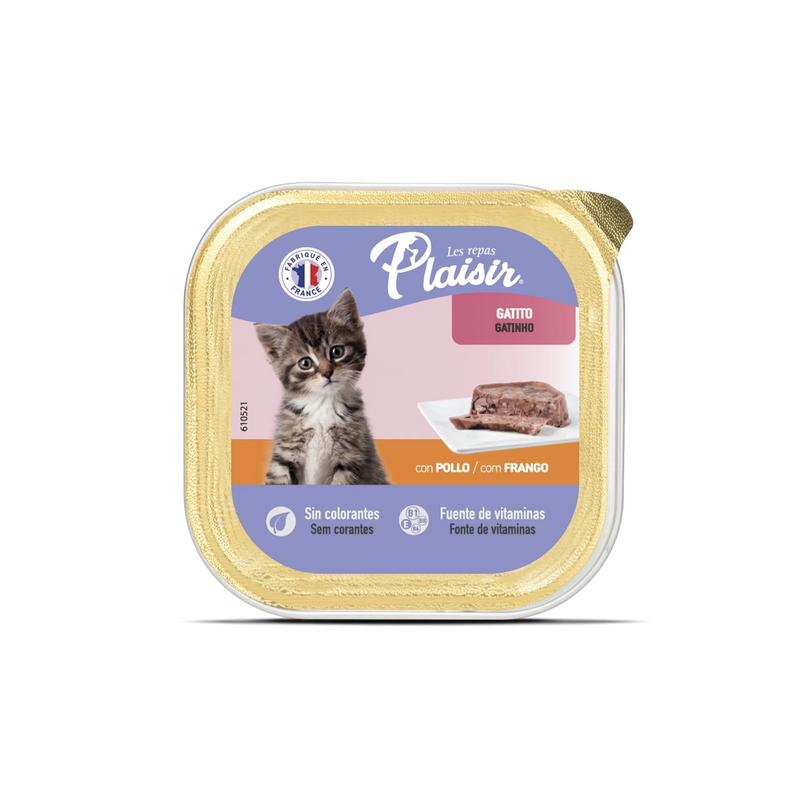 Alimento Humedo Para Gatitos Plaisir Pate de Pollo
