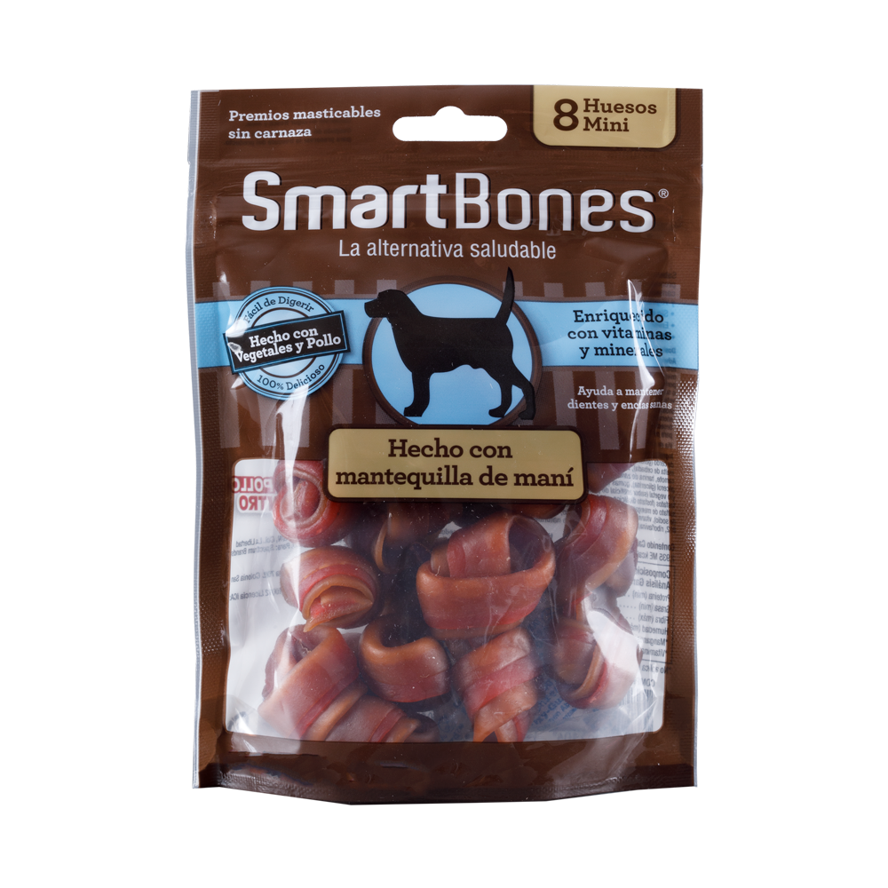 Snack Para Perro Miniatura Smartbones Mantequilla De Maní Mini