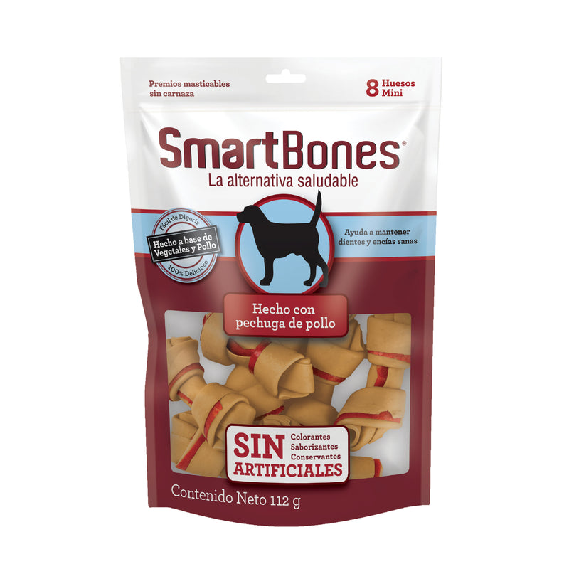 Snack para perro Smartbones sin artificiales pollo 8und