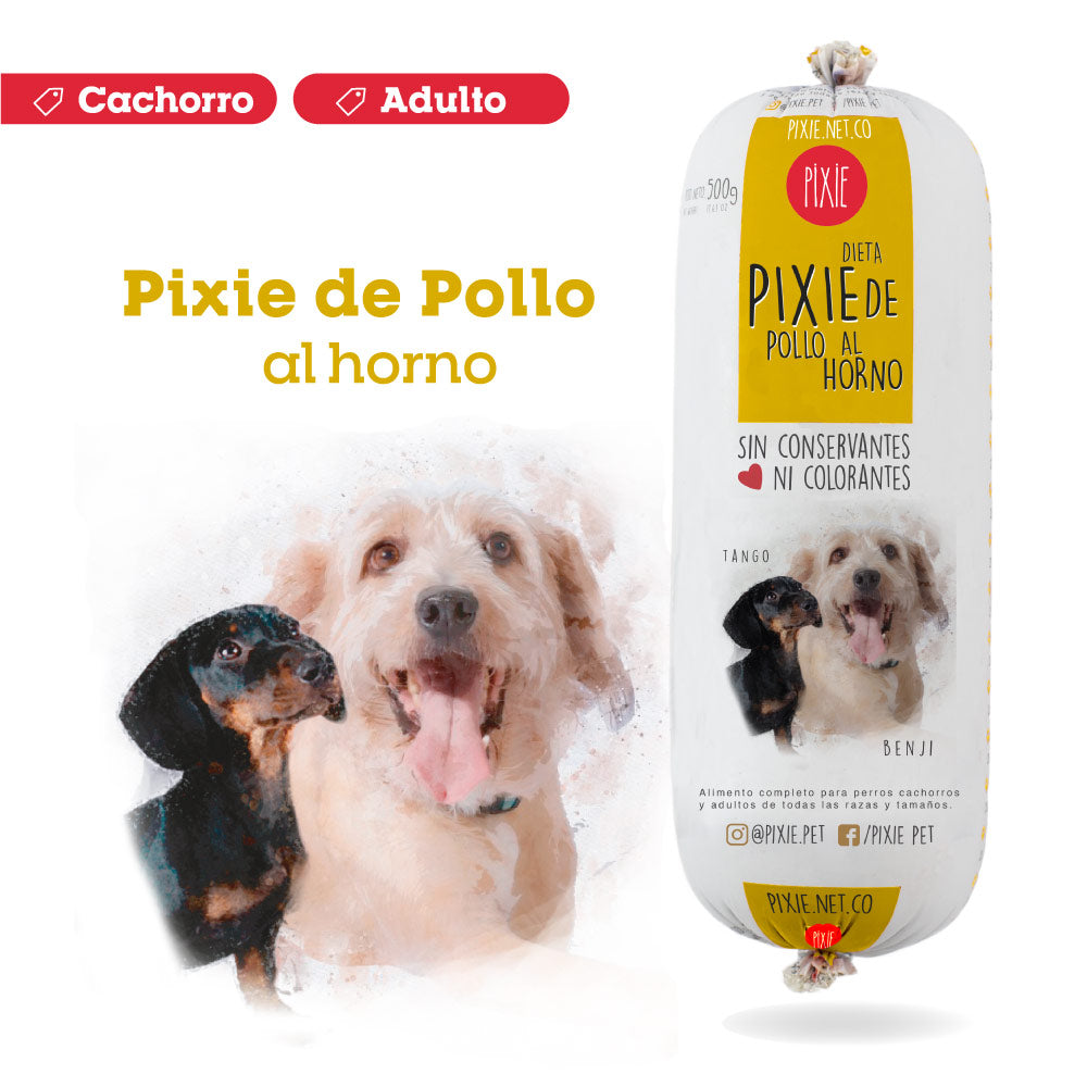 Pixie Pollo al Horno Perros Cachorros y Adultos