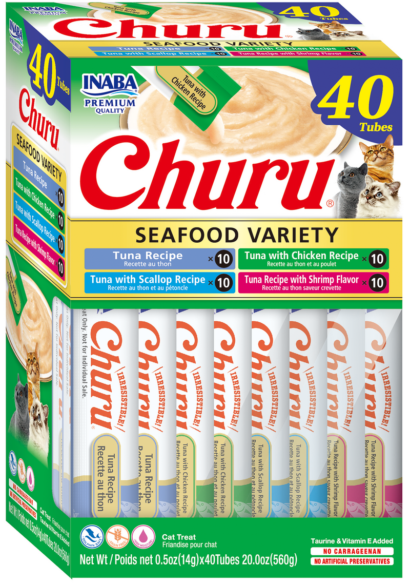Snack para Gato Churu Vairedad de Pescado x 40 Unidades