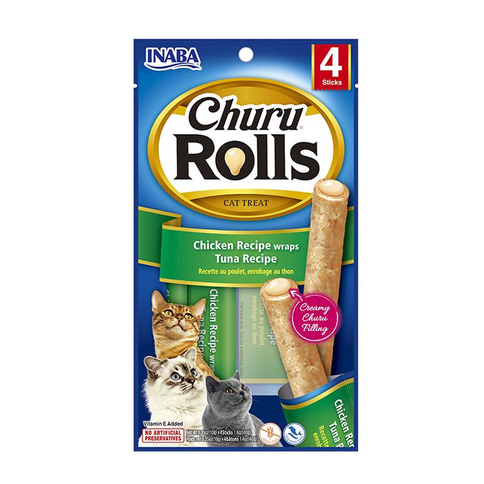 Snacks para Gato Churu Rolls Sabor Pollo con Atun