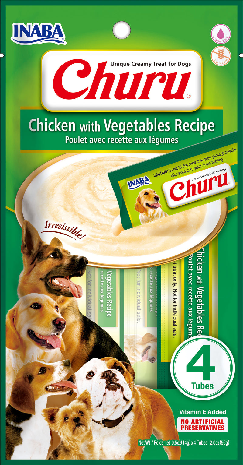 Snack Para Perro Churu Pollo y Vegetales x 4