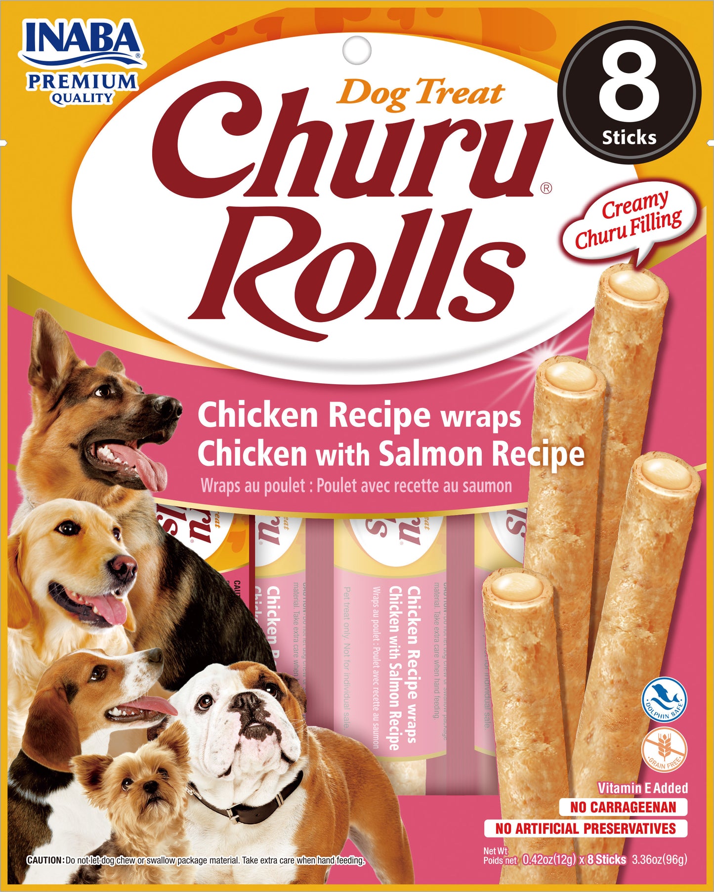 Snack para Perro Churu Rolls Pollo con Salmon x 8