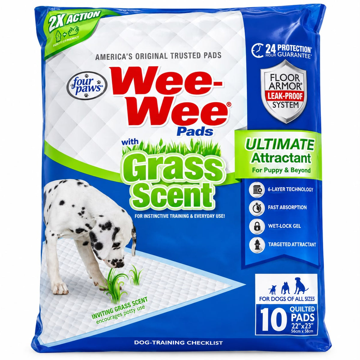 Wee-Wee Pads Grass Scent – Tapetes Entrenadores para Perros x 10