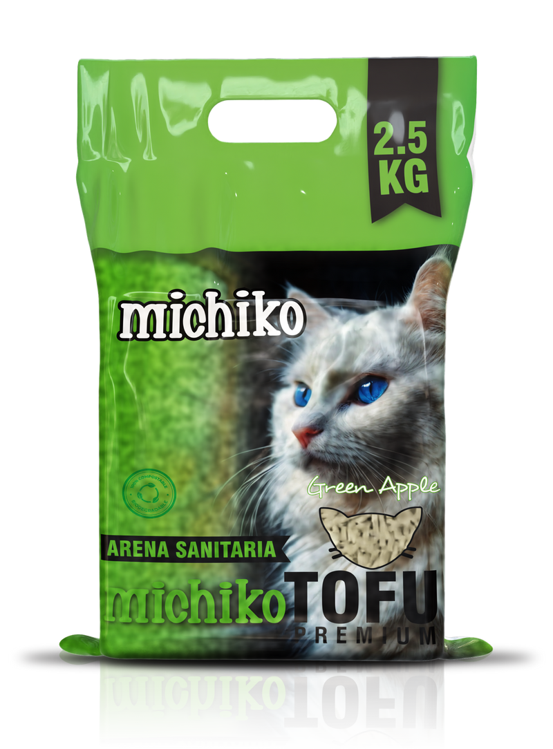 Arena Para Gato MIchiko Tofu Aroma a Manzana 2.5 Kg