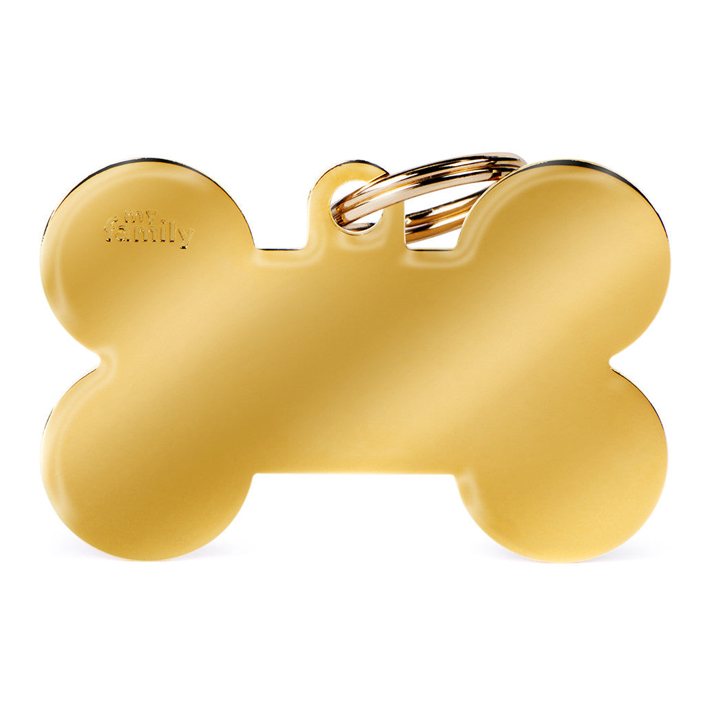 Placa de Identificación Hueso Aluminio Gold 24 K.