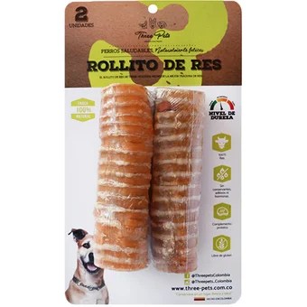Snack Para Perro Three Pets Rollito de Res 250g
