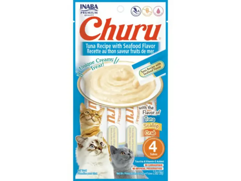 Snack Para Gato Churu Receta con Sabor a Mariscos