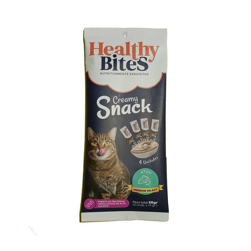 Healthy Bites Cream Snacks Atún para Gatos 4 unid 56gr