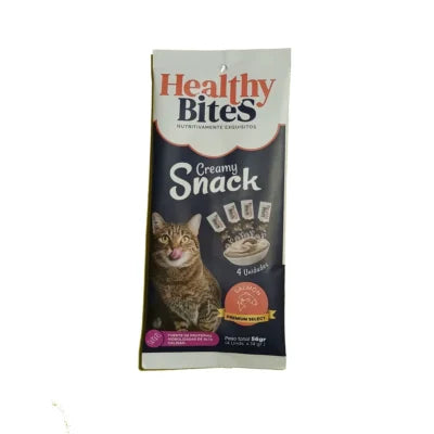 Healthy Bites Cream Snacks Salmón para Gatos 4 unid 56gr
