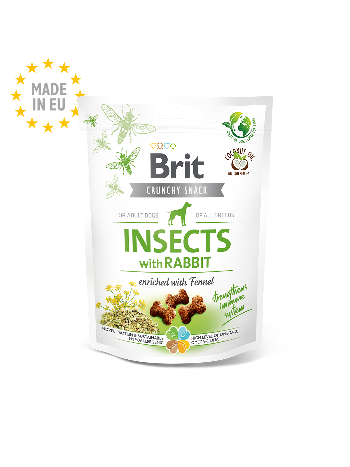 Brit Snack Crujiente Insectos con Conejo 200gr