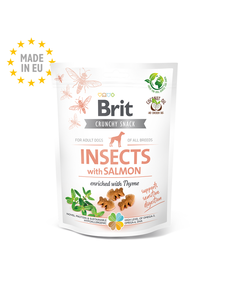Brit Snack Crujiente Insectos con Salmon 200gr