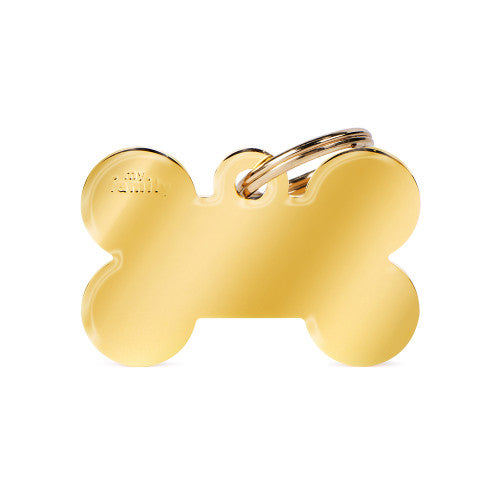 Placa de Identificación Hueso Aluminio Gold 24 K.