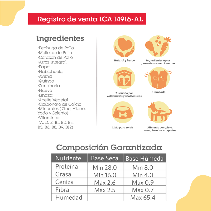 Pixie Pollo al Horno Perros Cachorros y Adultos