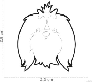 Placa de Identificación Shih Tzu Blanco y Gris Niña.