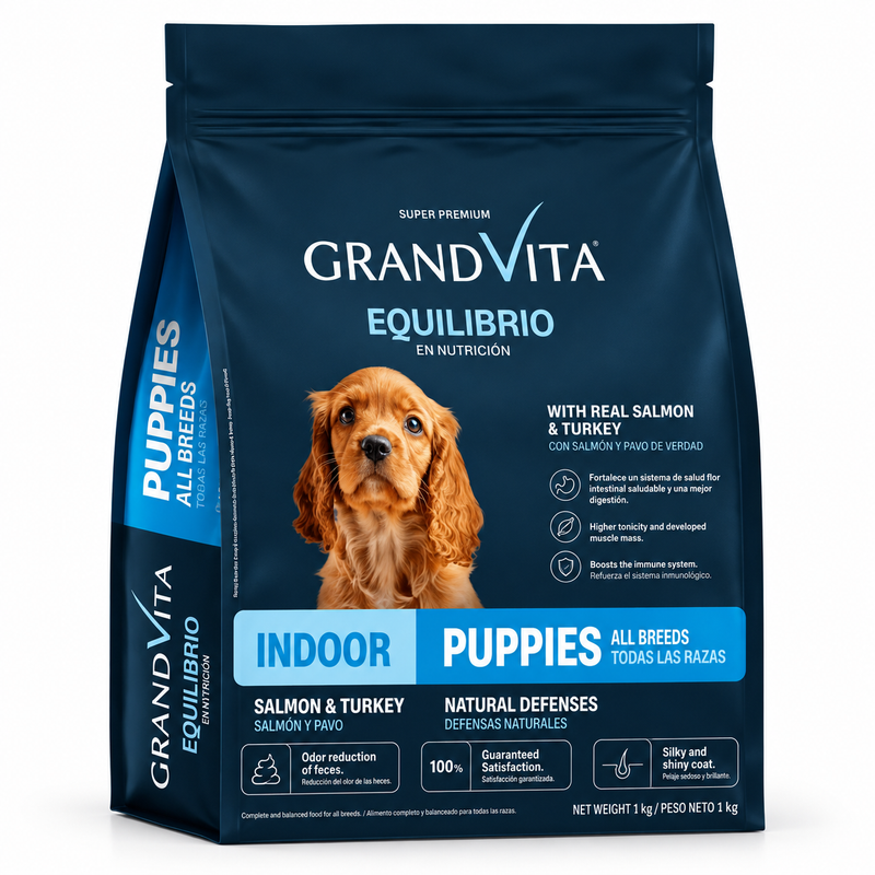Comida Para Perro GrandVita Equilibrio Indoor Puppies Salmón & Pavo