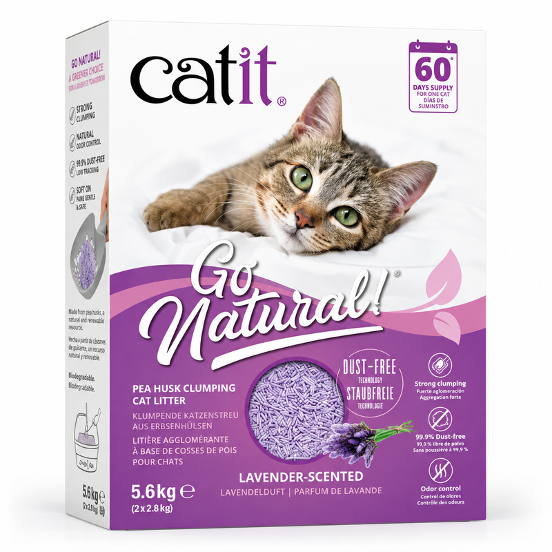 Arena para Gato Catit  Natural  Aglomerante de Guisante Lavanda 5,6 kg