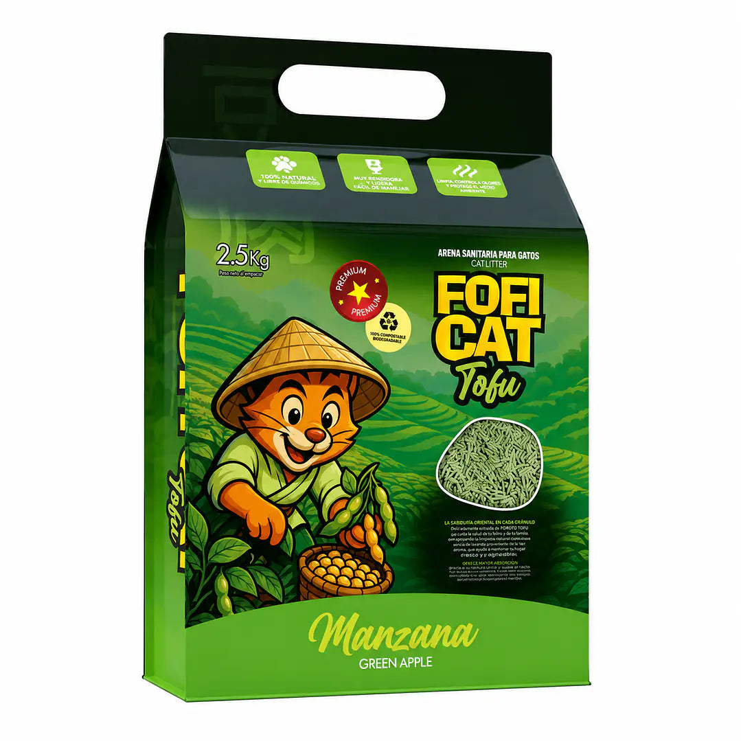 Arena Para Gato Foficat Tofu Manzana 2.5 Kgs