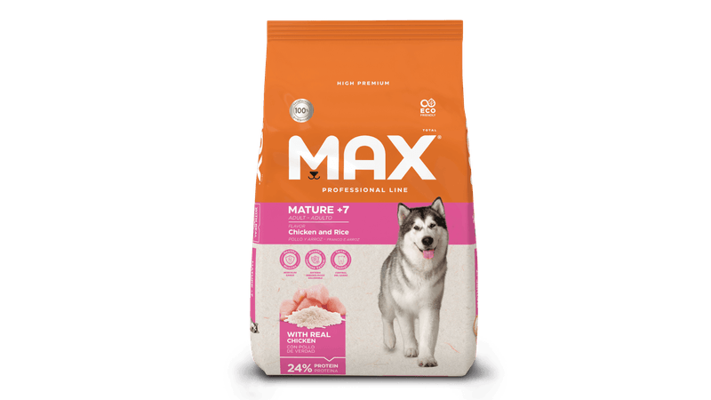 Comida para perro Max Mature Pollo y Arroz  2kg a 15kg