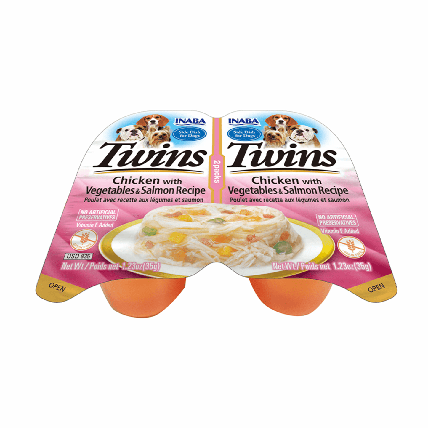 Snack Dog Twins Pollo Vegetales y Salmón para Perro Inaba - Inaba 2 x 35 g