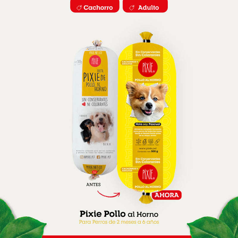 PIXIE POLLO AL HORNO PERROS CACHORROS Y ADULTOS